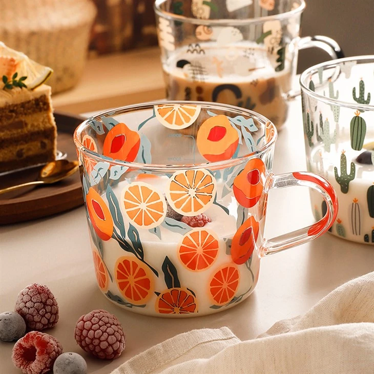The 500ML Large-capacity Glass Handle Cup